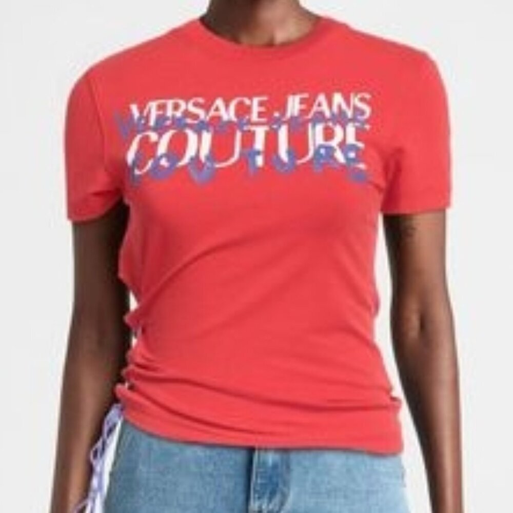 Versace Jeans Couture Fitted Side-Laced T-Shirt – Red, Medium, NWOT - Picture 3 of 3